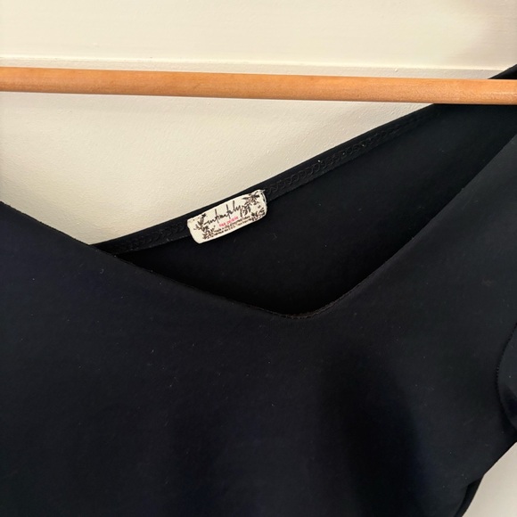 Free People Asymmetrical Abbie Bodysuit Black. Size Medium. - Picture 6 of 10